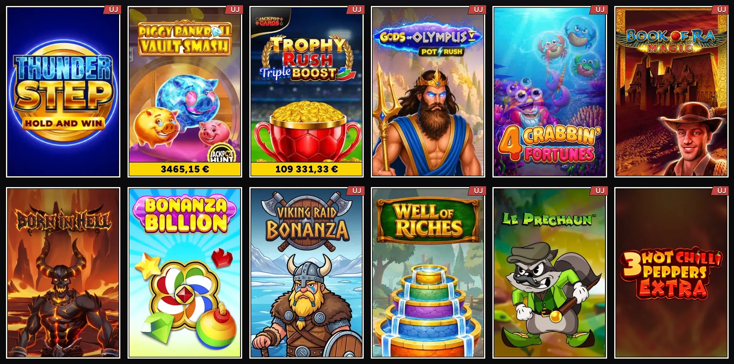 Nyerőgépes játékok választéka a Wintino casino